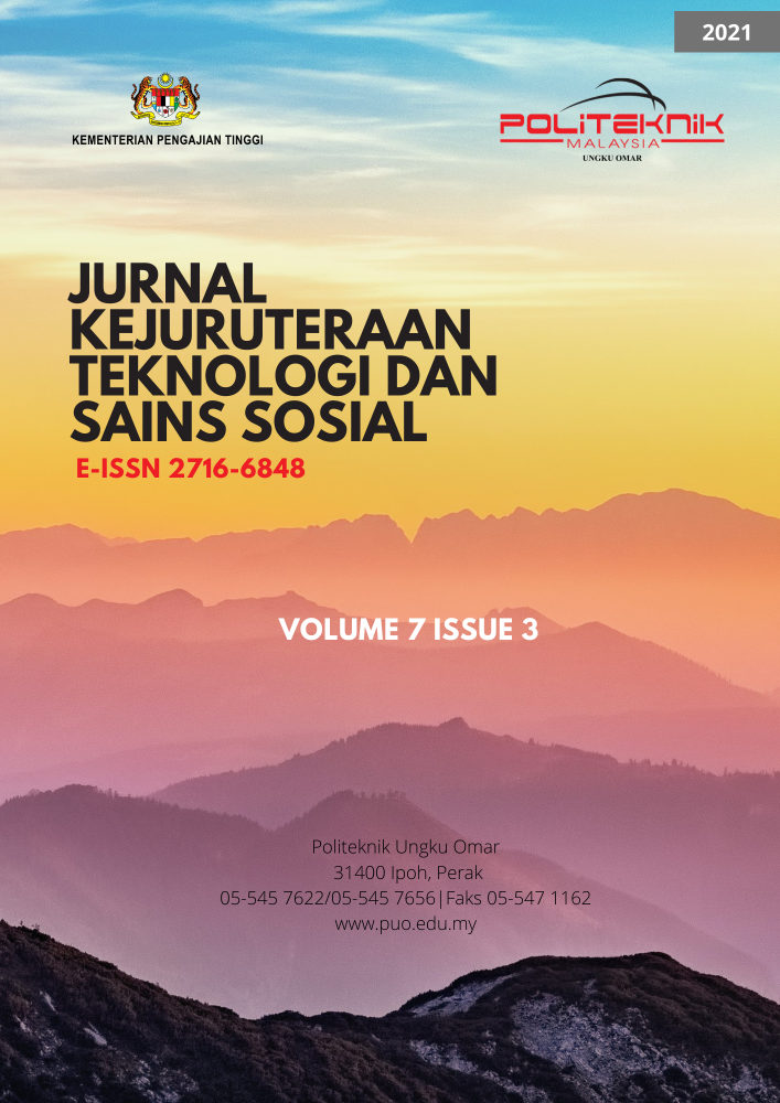 					View Vol. 7 No. 3 (2021): Jurnal Kejuruteraan, Teknologi & Sains Sosial (JKTSS)
				