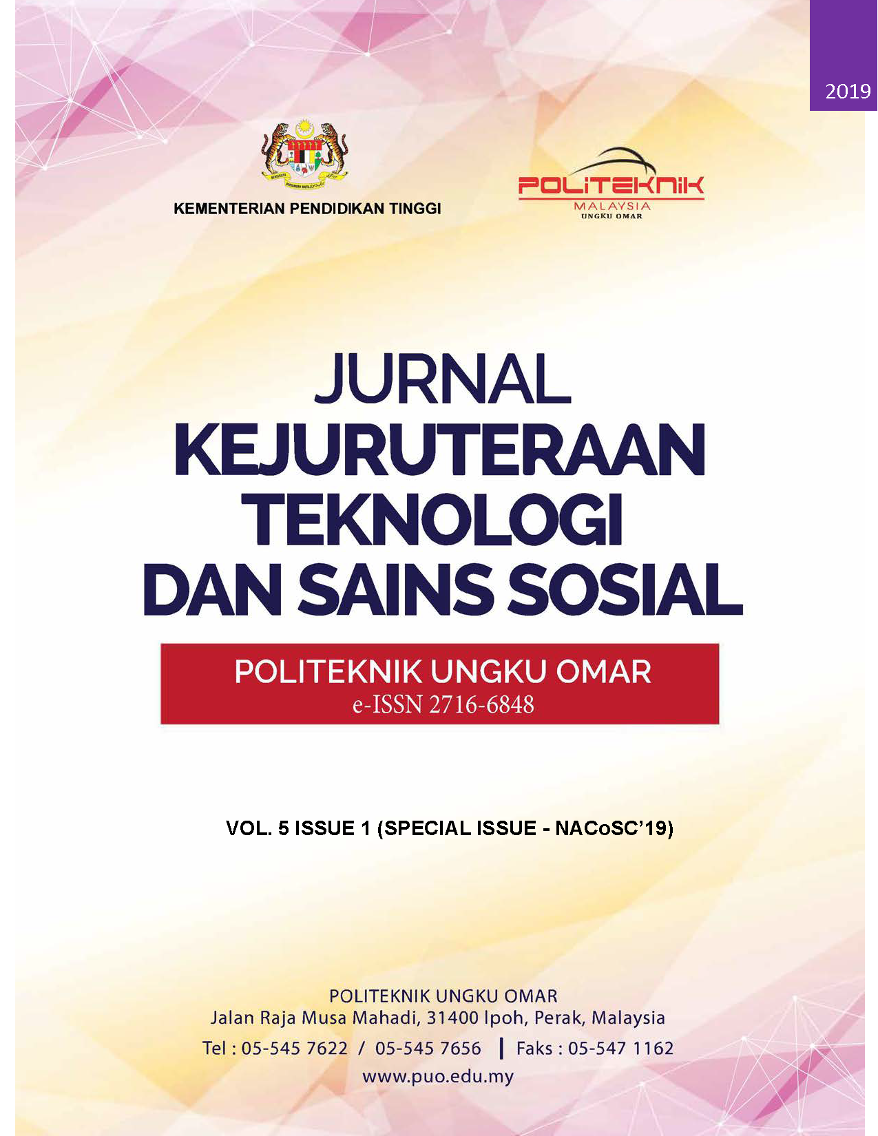 					View Vol. 5 No. 1 (2019): Jurnal Kejuruteraan, Teknologi & Sains Sosial (JKTSS)
				